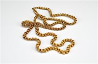 Vintage yellow gold flat link necklace