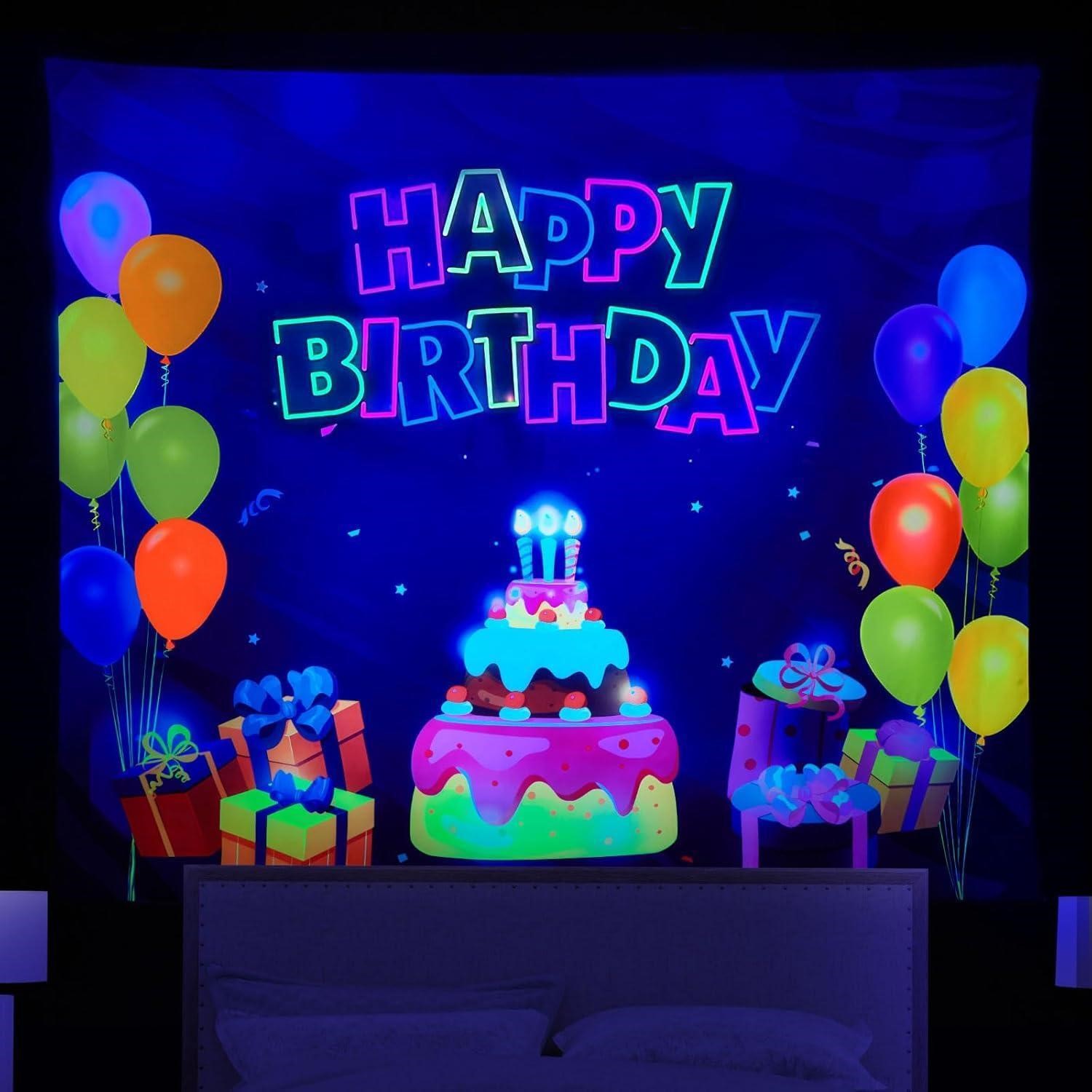 Vicyak Blacklight Birthday Tapestry