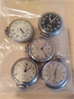 5 WESTCLOX POCKET WATCHES