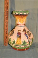 Majolica style Greek motif vase