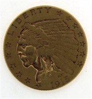 1915 Indian Head $2.50 Gold Quarter Eagle