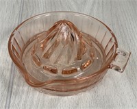 PINK DEPRESSION GLASS JUICER REAMER