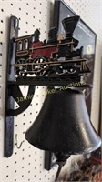 Cast Iron Wall Mount Railroad Train Bell. Wall