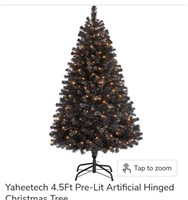 Yaheetech 4.5ft Pre-lit Halloween Black Spruce
