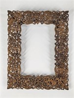 VERY ORNATE ANTIQUE CAST METAL PICTURE FRAME