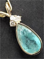 $1800 14K  Columbian Emerald(2.15ct) Pendant