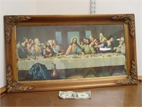 The Last Supper w/ Ornate Frame Under Glass