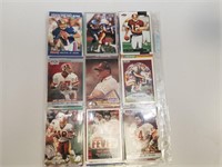 Assorted Chiefs 90 Football Cards 3 Binder Sheets