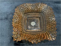 Vintage Orange Indiana Glass Ruffled Bowl