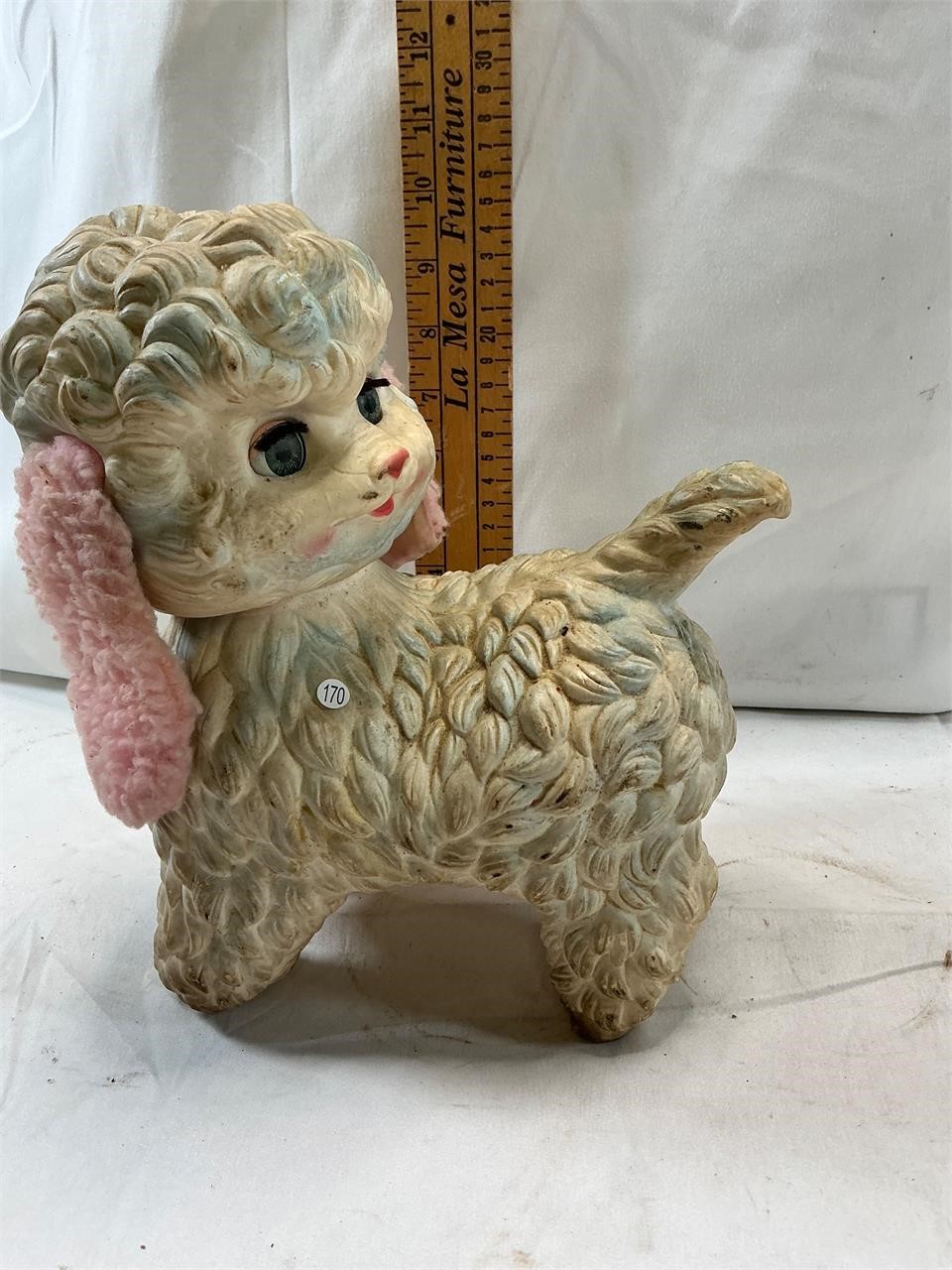 Antique Poodle Dog Squeeker Toy