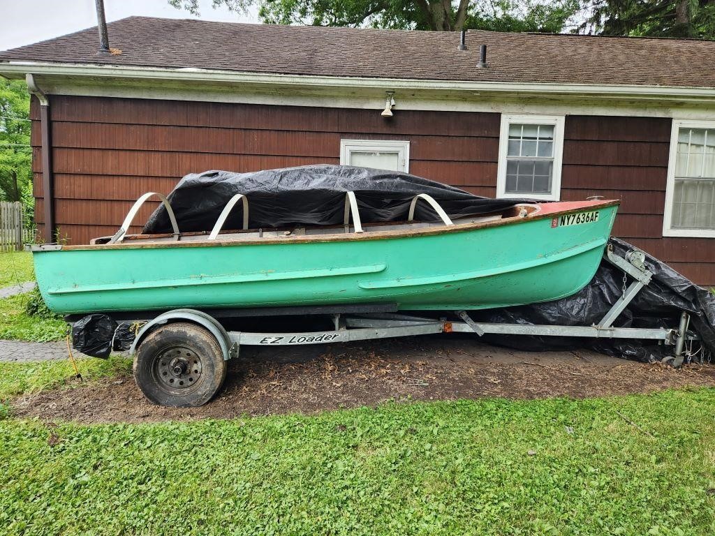 Vintage 15ft Larson Aluminum Boat w/ Trailer