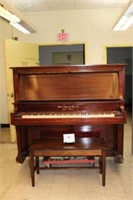 WEAVER ORGAN AND PIANO CO. PIANO WITH BENCH 53" TA
