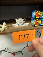Antique Porcelain Teapot on Platter