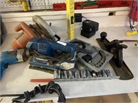 Tool Lot with Hand Plane, Drill, Saw, etc...