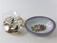 Vintage glass bowl & vase