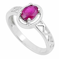 Natural 1.51ct Oval Cut Ruby Ring