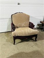 wood framed easy chair - royal purple