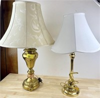 Two Vintage Brass Lamps