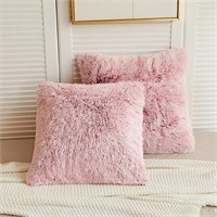 LIFEREVO 2 Pack Fluffy Faux Fur Pillow Covers 18 x