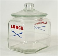 Lance Snack Glass Display Jar 1950's