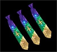 Light-Up Mardi Gras Necktie  12pcs