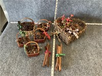 Pinecone, Basket, and Cinnamon Sticks Decor Bundle