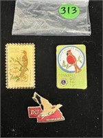 3 Bird Pins: Stamps & State
