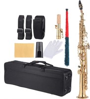 $253  Brass Straight Soprano Sax  Bb  with Case