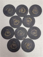 10 The Westerner $100 Casino Chips