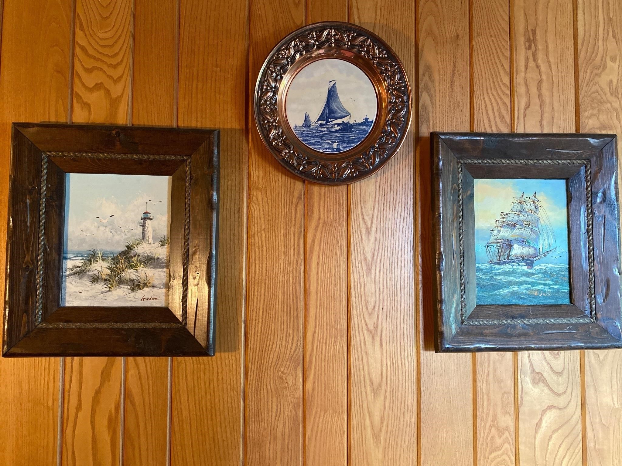 Ship Paintings and Wall Plate