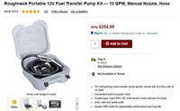 Roughneck Portable 12V Fuel Transfer Pump Kit