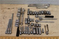 Lot of Assorted Ratchets & Sockets & Extensions