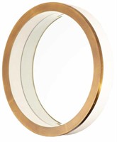 Canberra mirror parchment w/ brass accents
