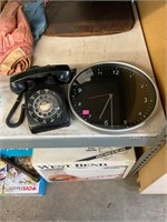 Rotary Phone and Clock