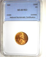 1944 Cent MS68 RD LISTS $13000
