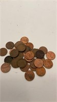 Lot of 34 Pennys some wheat pennies