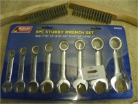 8 pc Stubby SAE wrench set American 7/16"-1"