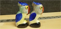 Blue Parrot Porcelain Salt & Pepper Shakers