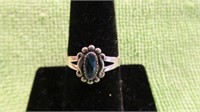 STERLING SILVER W/BLUE PAUA RING SIZE 9, NEW