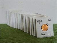 (40) 2012-D Lincoln Shield Cents, ALL BU