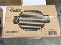 NUWAVE CAST IRON GRILL WITH OIL DRIP TRAY #31104