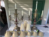 2 electric candelabra’s with 9 shades