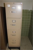 Hon 4 drawer file cabinet on wheel frame