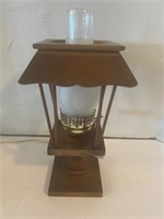 Vintage Oil Lamp Shaped Accent Lamp Wooden Base15”