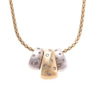 A Lady's Contemporary Diamond Necklace in 14K