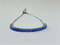 Sterling Blue Fire Opal Adjustable Bracelet 5 Gr