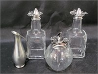 Figural Flower Top Oil & Vinegar Bottles