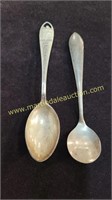 2) Sterling Silver Souvenir Spoons