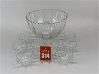 Punch Bowl and Glassware