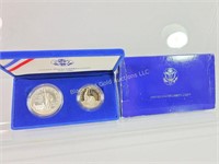 1986 US Mint Liberty Silver Dollar and Clad Half